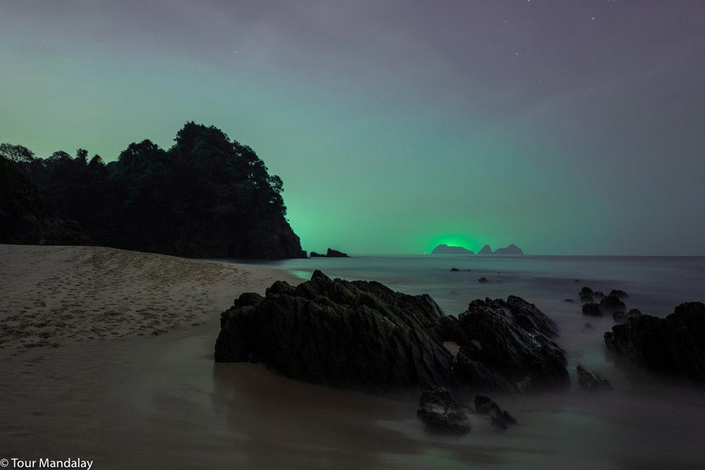 A green glow from squid fishing boats 